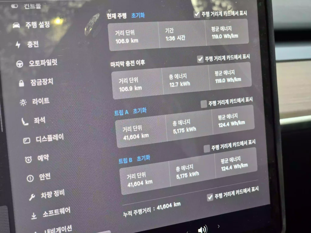 모델Y RWD 1년 4만km 주행 기록 Model Y RWD 1-year 40,000 km driving record