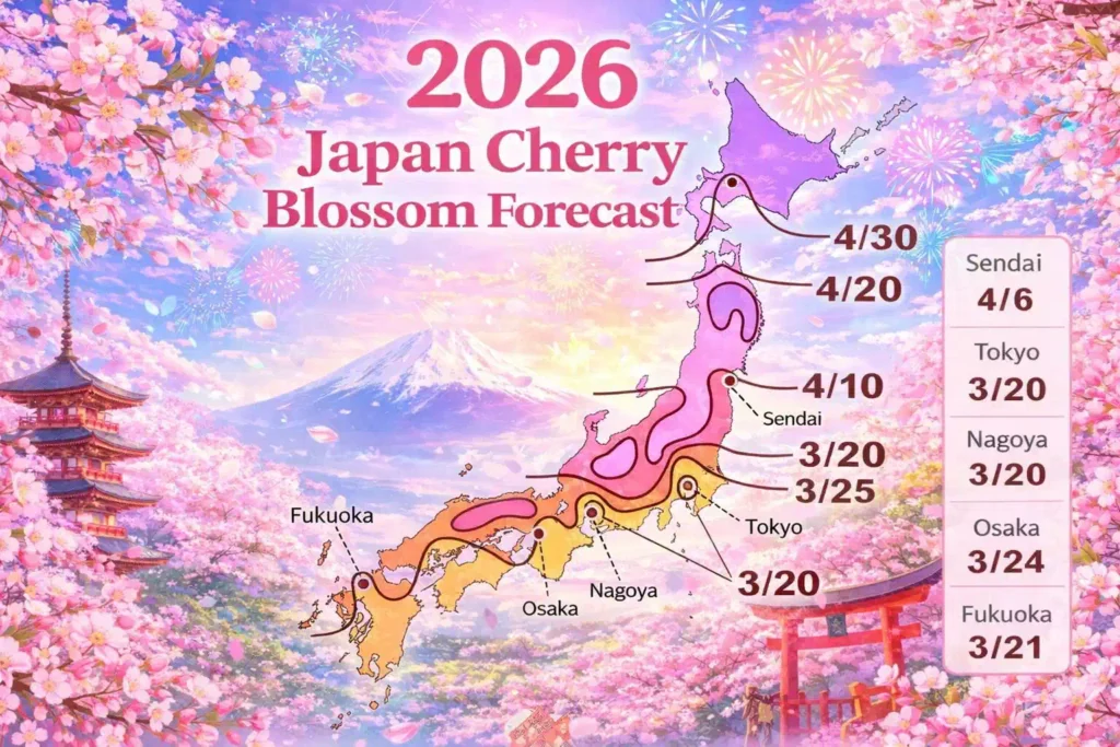 2026년 일본 벚꽃 개화 시기 2026 Japan Sakura blossom blooming time