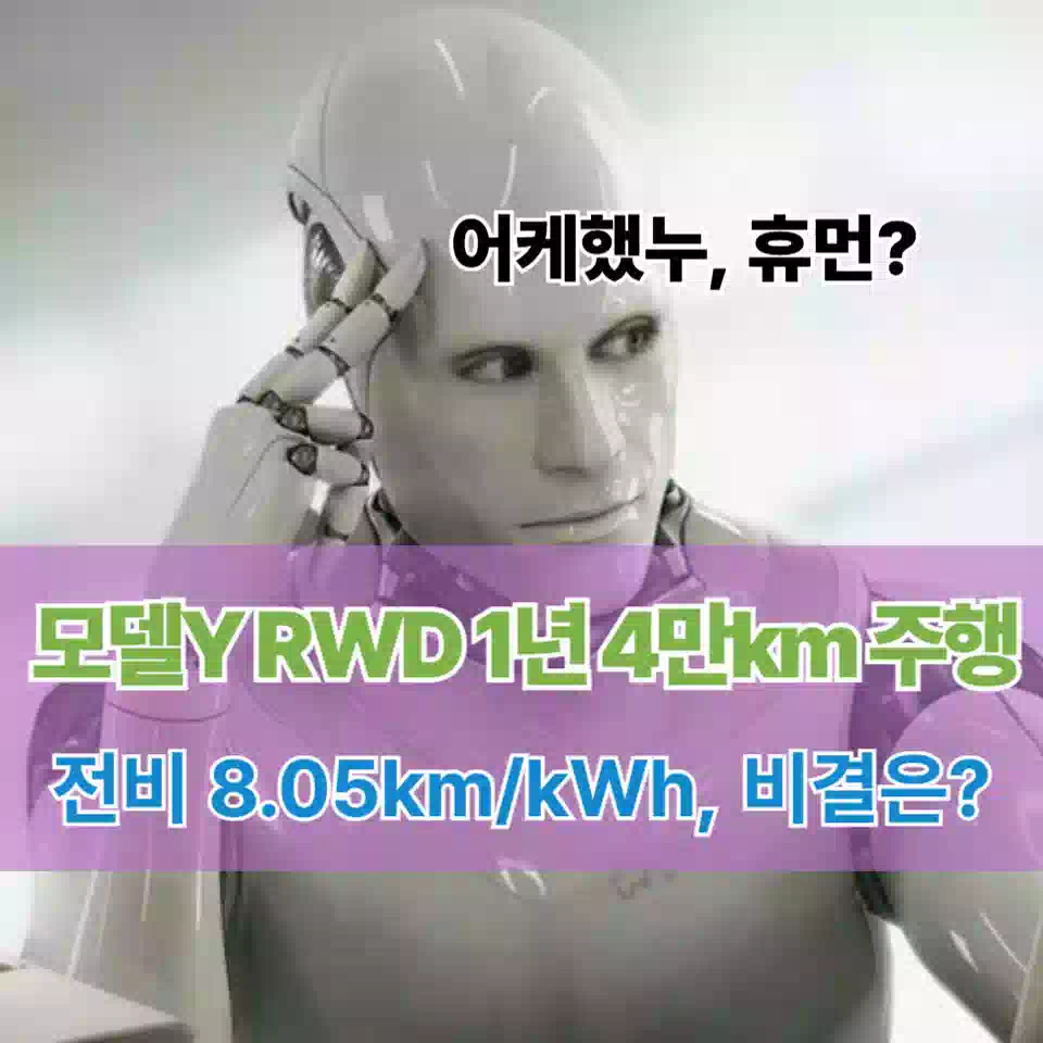 모델Y RWD 1년 4만km 주행 기록 썸네일 Model Y RWD 1-year 40,000 km driving record thumbnail