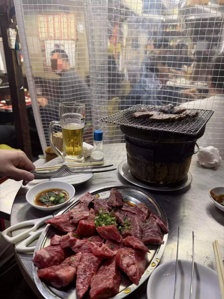 스미비야키 호루몬 카라카라테이 갈비살과 토시살 Sumibiyaki, Horumon, Karakara-tei, Ribeye and Skirt Steak